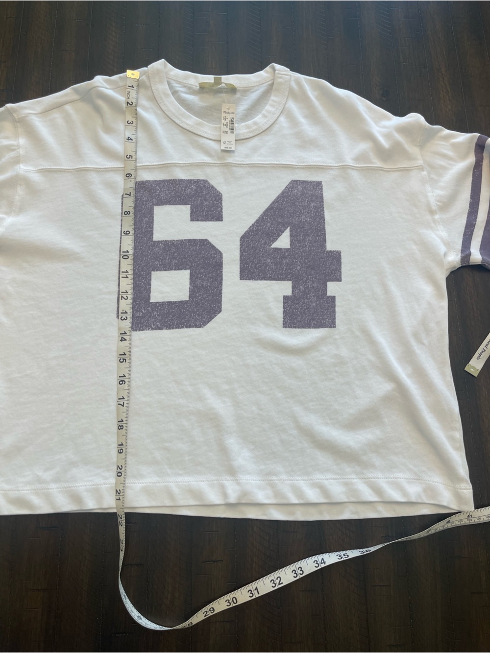 Madewell NWT Relaxed Crewneck Graphic 64 Tee in White And lavender/blue OA312 - Picture 7 of 10